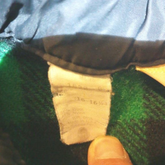 Vintage L.L. Bean green buffalo plaid wool flannel shirt USA sz 16-16.5 - Picture 4 of 7